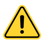 yellow triangle with black exclamation point alert icon 